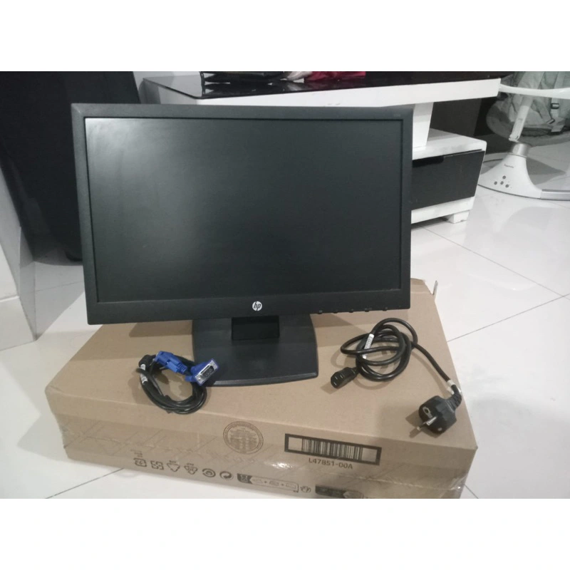 MONITOR HP 19 INCH LED LENGKAP DUSS KOMPLIT KABLE POWER VGA