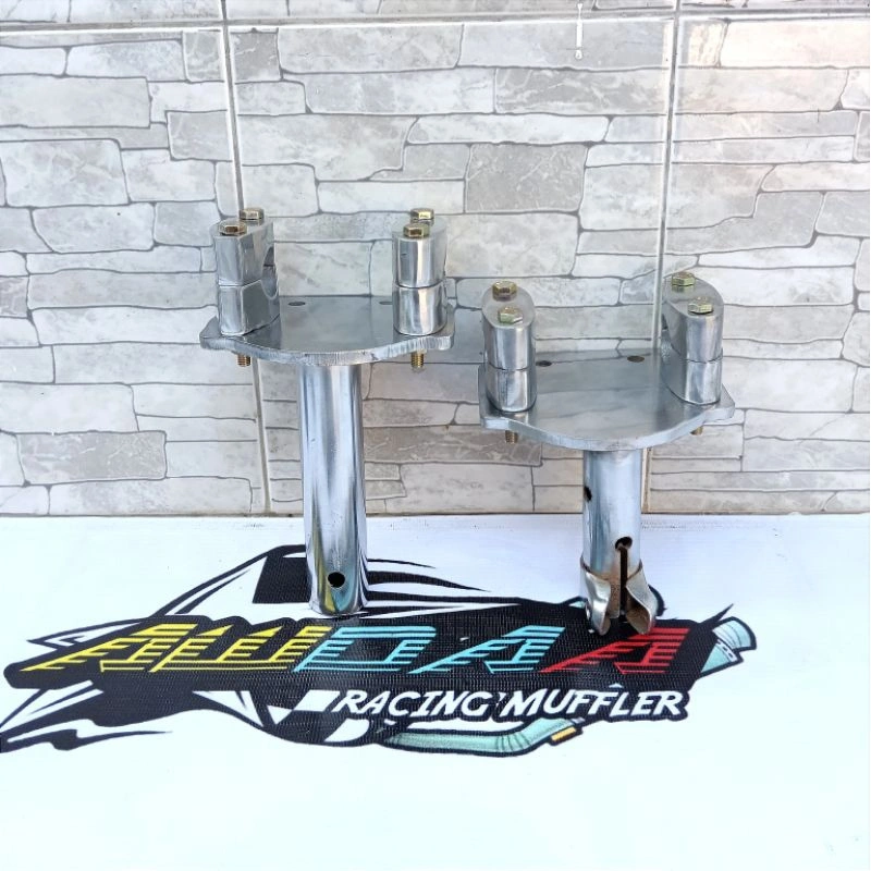 ADAPTOR Stang CROM dudukan trondol tapak stang tebal 6mm crom duralium racing Honda Yamaha universal