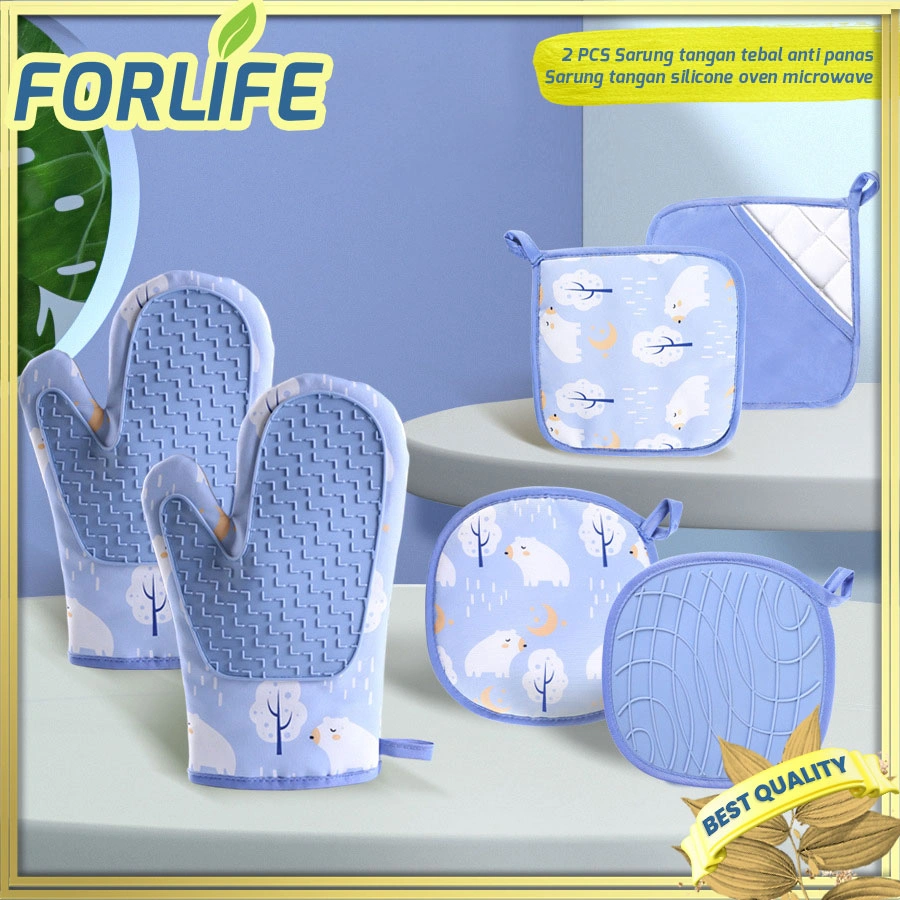 2 PCS Sarung Tangan Tebal Anti Panas / Sarung Tangan Silicone Oven Microwave