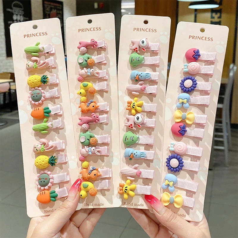 Jepit Rambut Wanita Aksesoris isi 10pcs Anak Motif 3D Imut Lucu PALMSHOP688