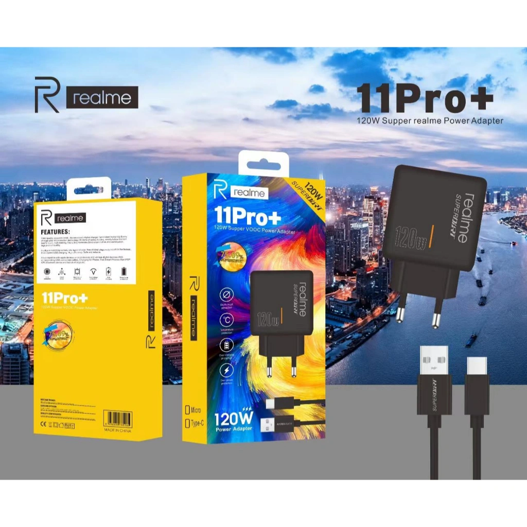 Charger Ori 100% Realme  11Pro+ 120W Support FastCharging & Vooc kompatible semua hp smartphone PROMO SEN