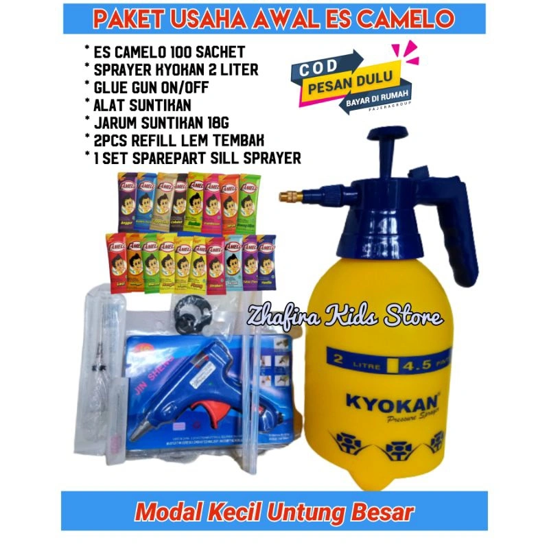 Paket usaha es camelo super hemat / paket buka usaha awal es camelo / paket alat & bahan es camelo lengkap