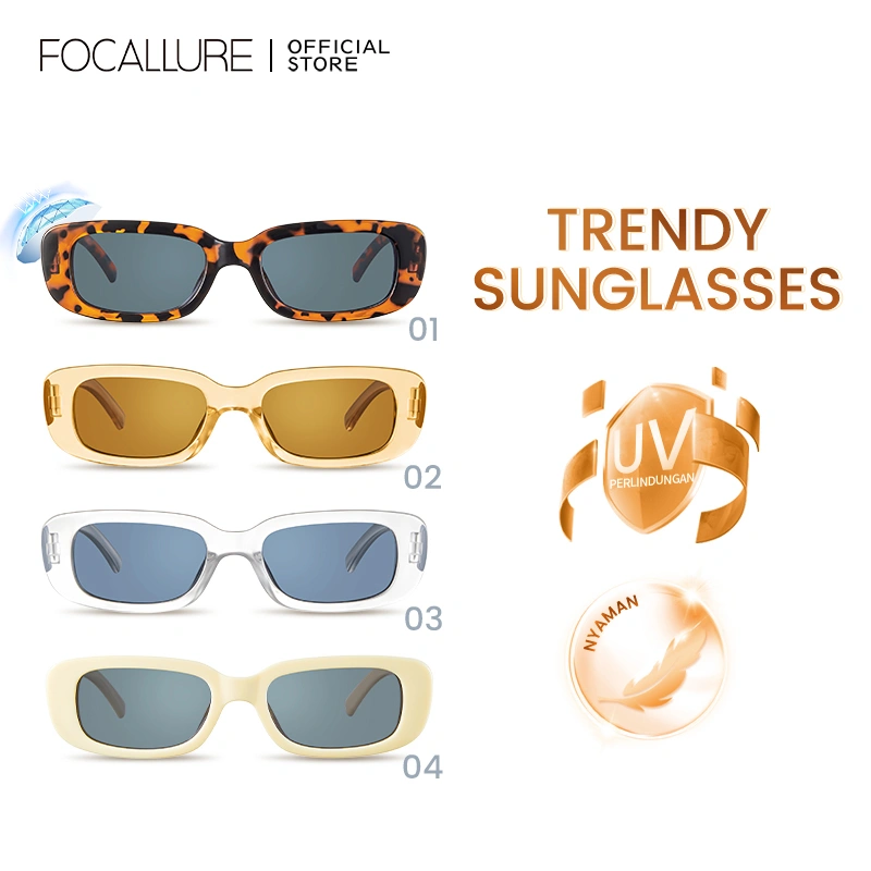 FOCALLURE Fashion Sunglasses Trendy UV Protection Eyewear Glasses #AmberGold