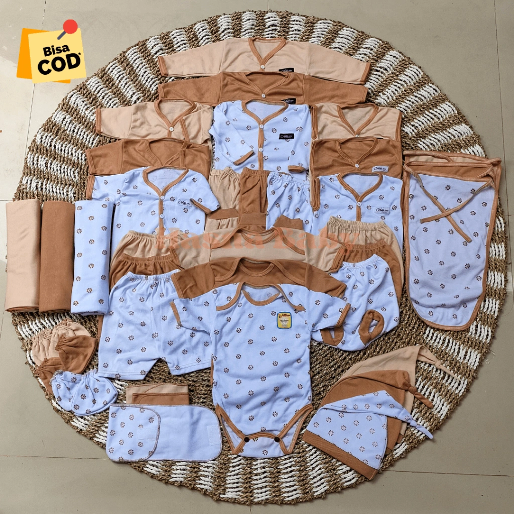 Paket Lahiran Lengkap SNI 39Pcs Baju Bayi Celana Bayi Baru Lahir Karakter Lucu, Sartaki, Jumper, Popok Tali, Baby Newborn Gift Set Paket Brojol - Juragan Lebak