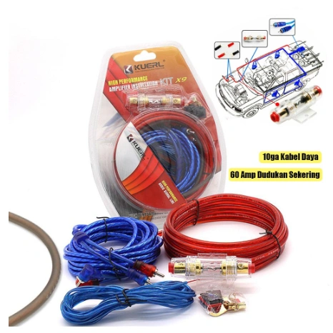 Paket Kabel Audio Mobil Full Set Instalasi Sound System Mobil Car Audio Speaker Subwoofer/Paket Kabel 10GA Kabel Daya/10GA Kit Kabel Speaker Audio Mobil Amplifier Player/Kit kabel subwoofer mobil/10GA Kabel Daya Kuerl Kit kabel penguat mobil