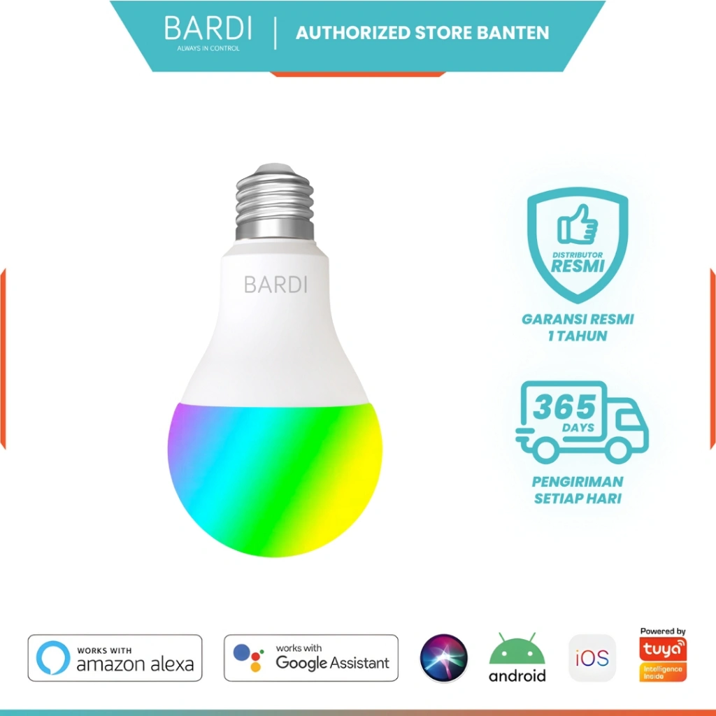 BARDI Smart Light LED Bulb Lampu Pintar 12 Watt RGB WW WiFi Wireless IoT Home Automation