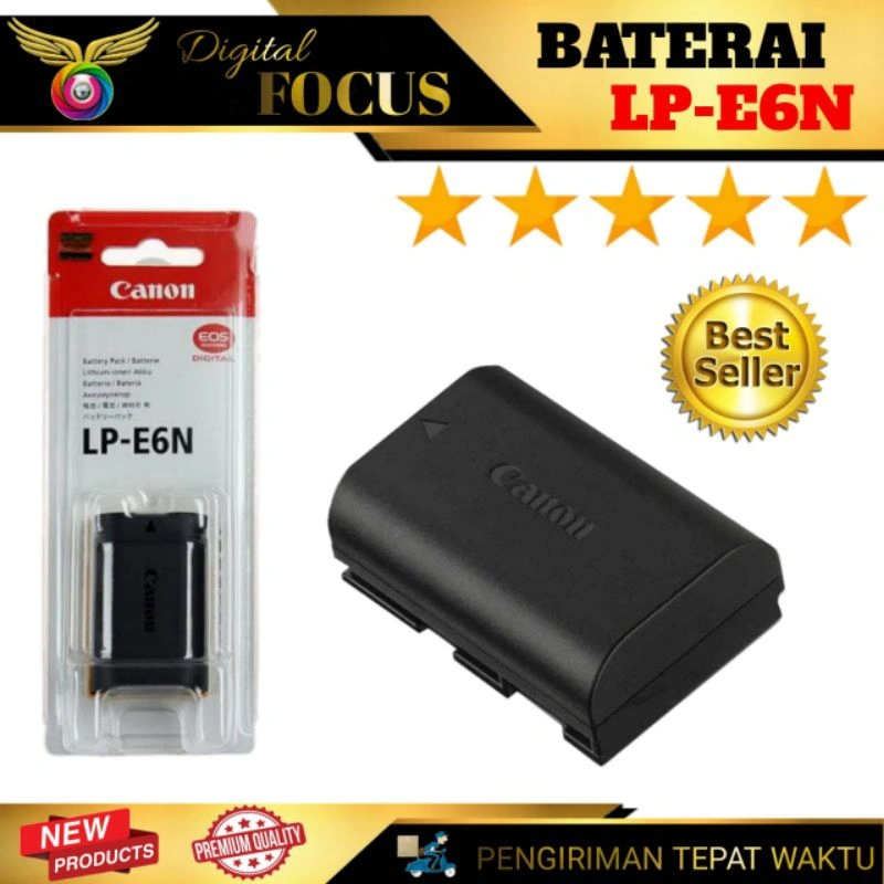 Baterai LP-E6N Battery Lpe6N Batre untuk 80D 70D 60D 5D 6D 7D