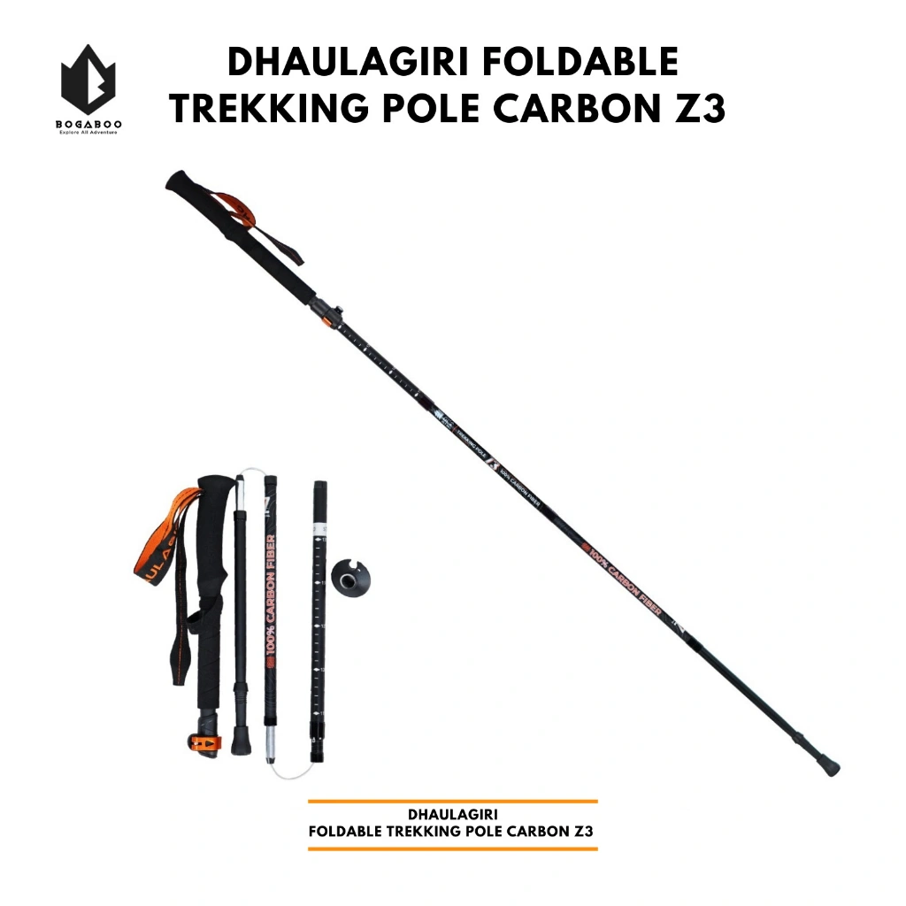 Trekking Pole Carbon Dhaulagiri Lipat Z3 - Tongkat Lipat camping - Tongkat Pendaki - Tongkat Gunung - Trekking Pole