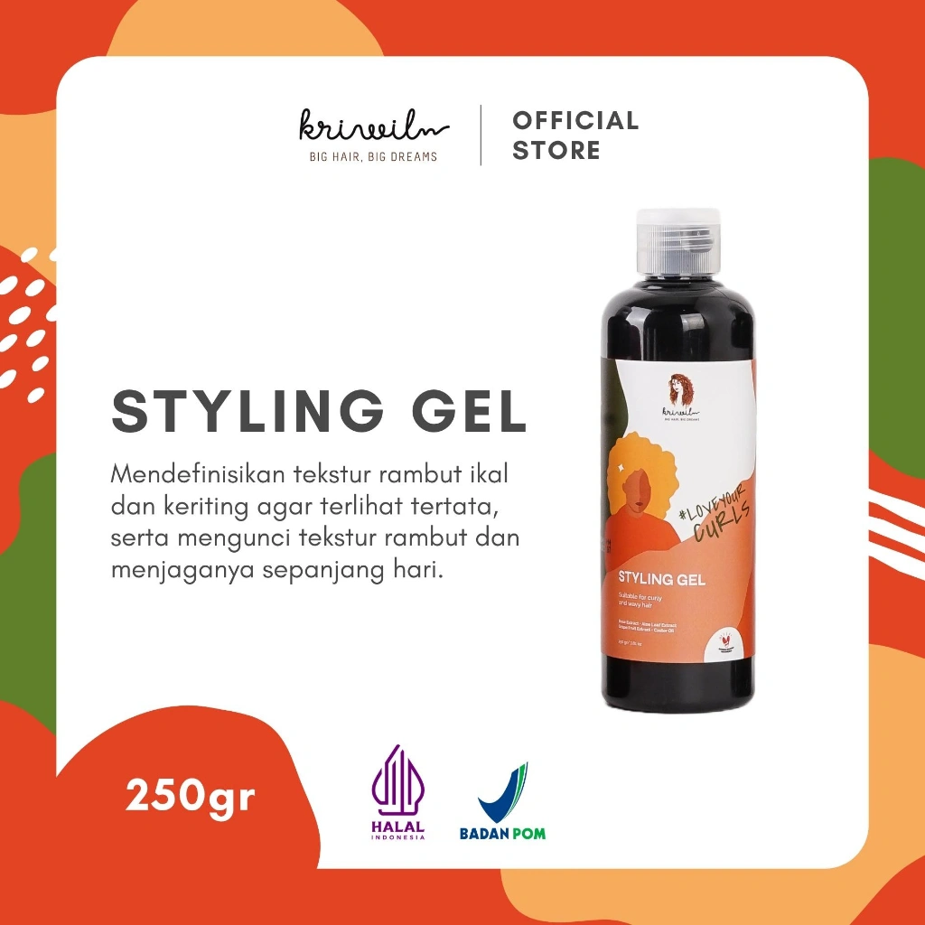 Kriwil Styling Gel - Mendefinisikan tekstur ikal dan keriting