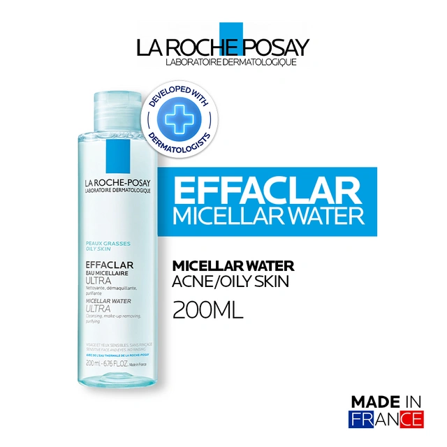 La Roche Posay Effaclar Micellar Water 200ml - Pembersih Wajah Kulit Berminyak/ Sensitif