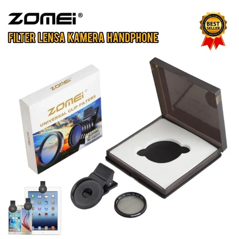 ZOMEI Filter 37mm CPL Close Up ND Star for Smartphone Filter Lensa Kamera Handphone iPhone Android Universal with Clip Adapter