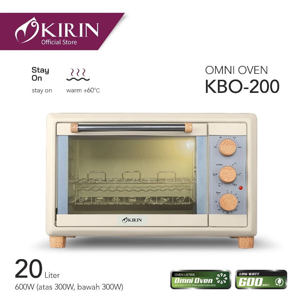 Kirin Omni Oven 20 Liter KBO-200 / Oven Listrik Low Watt/ Pemanggang