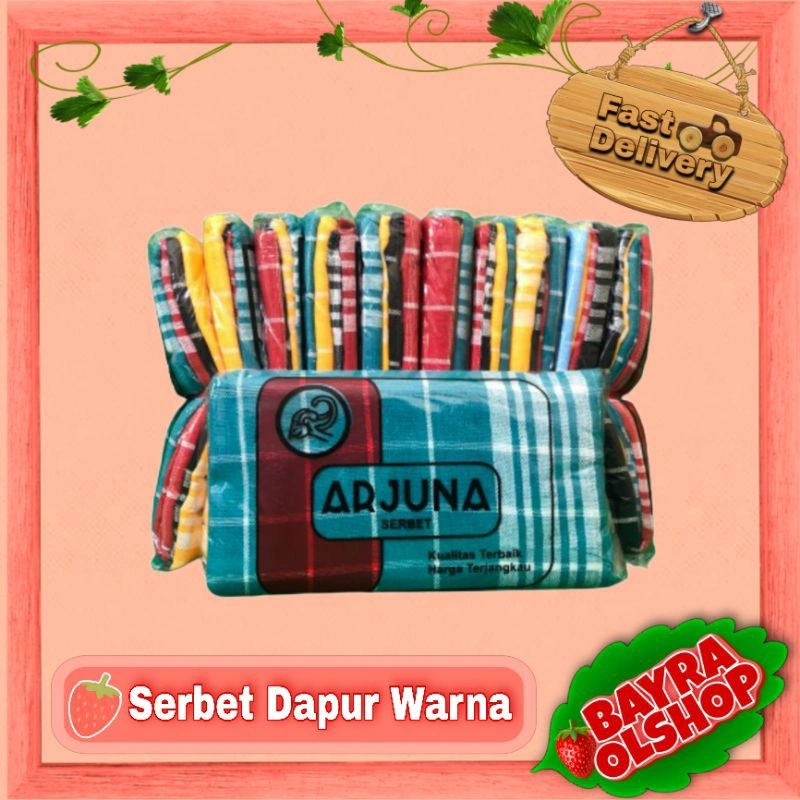 SERBET DAPUR WARNA Jumbo Tebal isi 12pcs / Serbet isi selusin