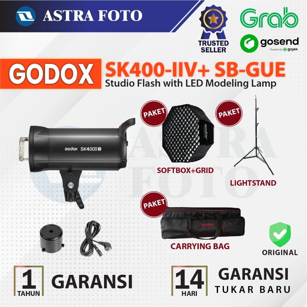 Godox SK400II-V Studio Flash with LED Modeling Lamp SK400 SK400 II V2