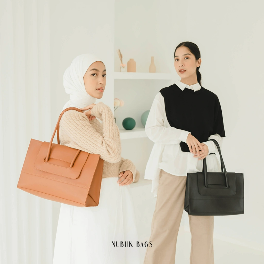 Nubuk Bags - Hae Shoulder Bag - Tas Bahu Totebag Kerja Wanita Fit Laptop 14 Inch