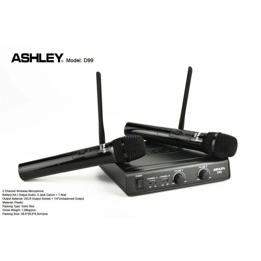 Mic Wireless Ashley D99 / Mic Ashley D 99 Produk Ashley 2 Mic