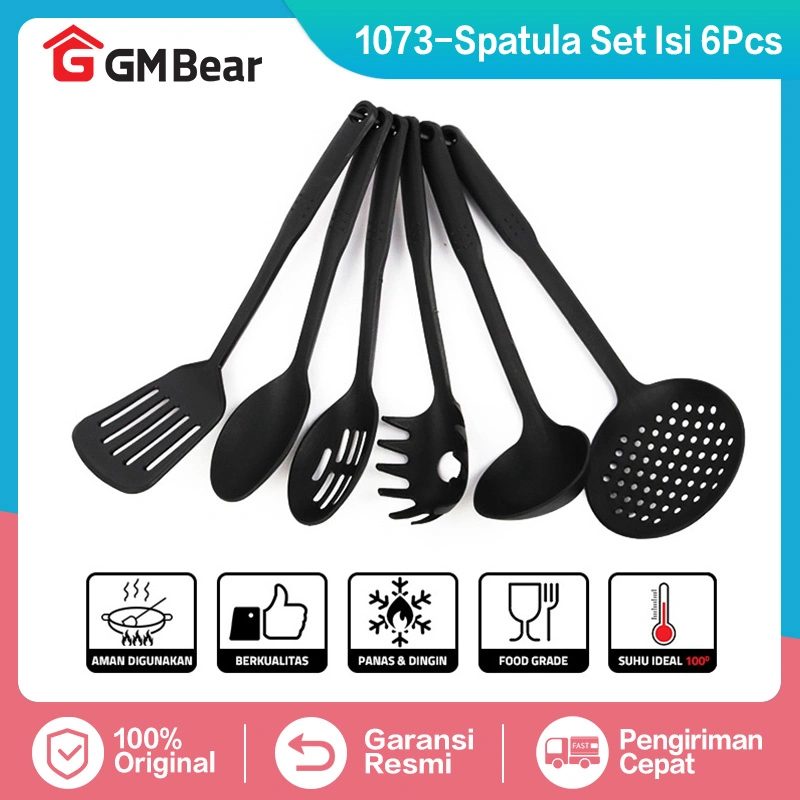 GM Bear Spatula Set isi 6psc 1073 - Utensil Spatula Sutil Set