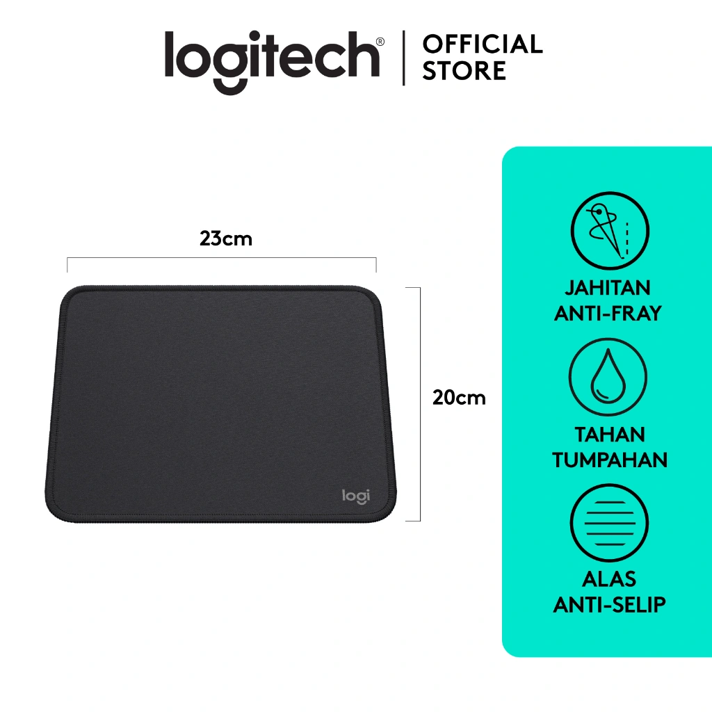 Logitech Mouse Pad Studio Series Alas Polos, Anti-Slip - Graphite
