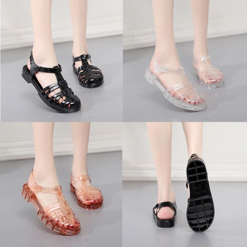 COD Sandal Sepatu Jelly  Dewasa Linzy Lentur Transparan Berglitter Anti Slip dan Anti Licin Size 36-40