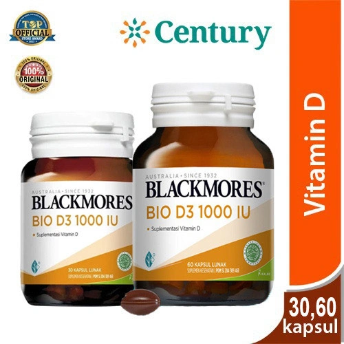 Blackmores Vitamin BIO D3 Clear 1000 IU 60 Kapsul & BIO D3 Clear 1000 IU 30 Kapsul /Vitamin D/Suplemen Kesehatan Tulang.