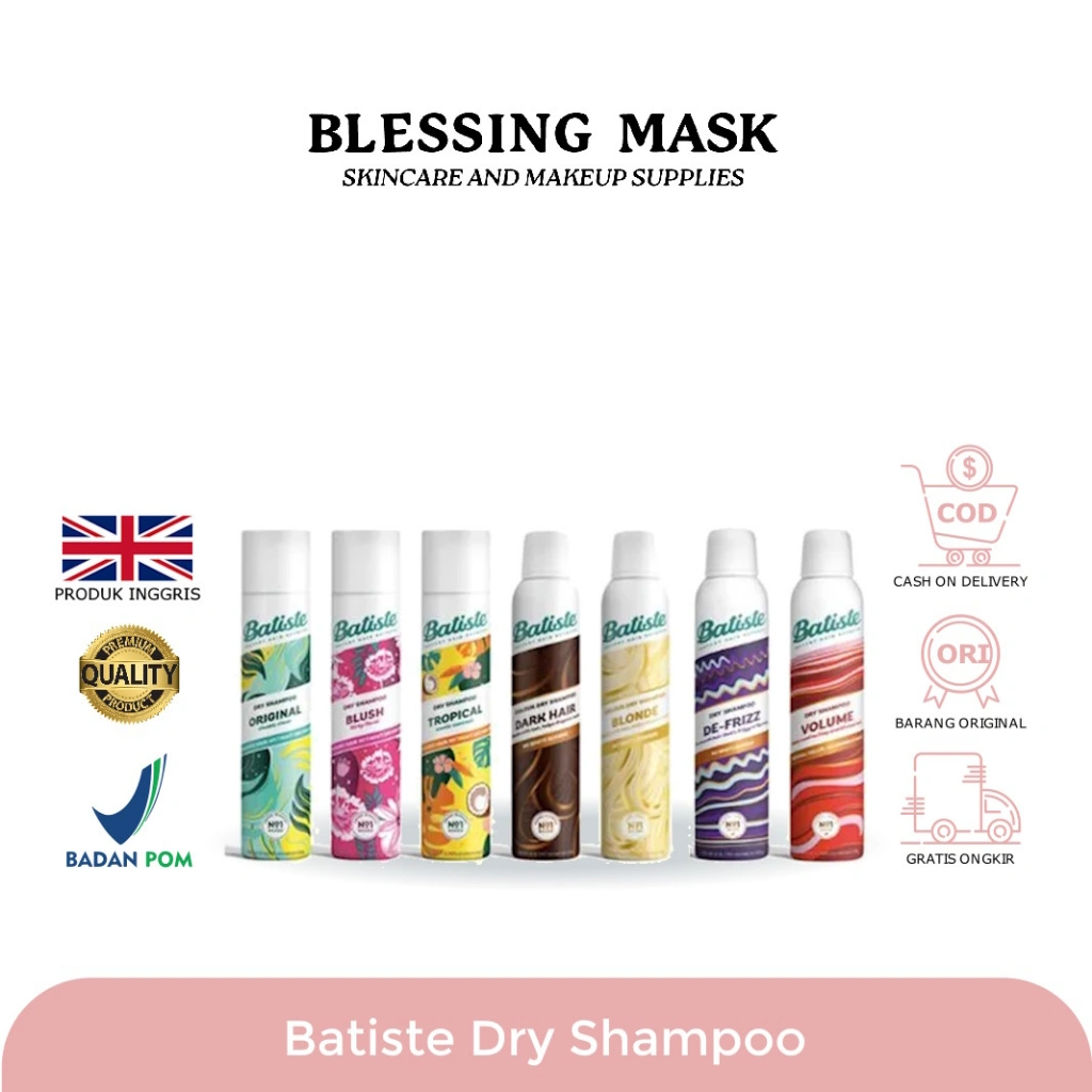 BATISTE Dry Shampoo | Shampo Kering Perawatan Penyegar Pembersih Rambut Lepek Berminyak Kotor