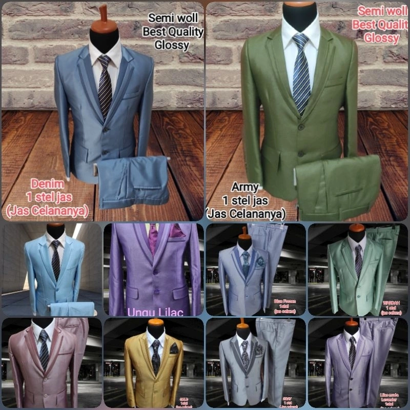 (Podo Moro) jas Denim jas Hijau Army 1 stel jas semi woll kilap jas wedding jas nikah jas pernikahan jas kawin jas akat nikah jas pengantin jas manten jas almamater jas blezer jas wisuda jas slim fit jas model baru jas murah jas model korean Jas pria