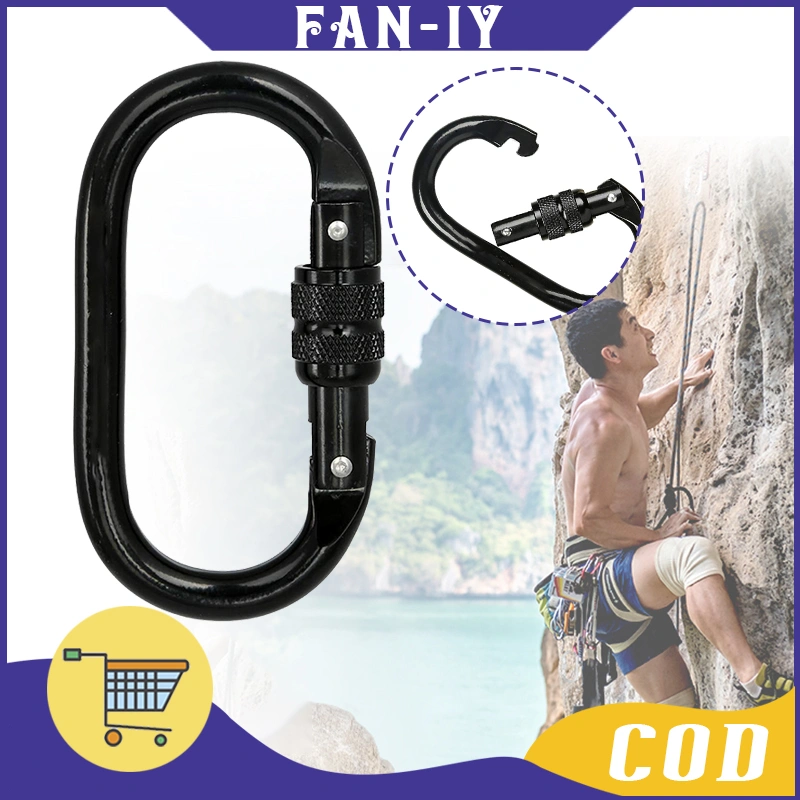 Pengait Panjat Tebing 25KN / Gantungan Carabiner Multifungsi Dapat Digunakan Untuk Menggantung Barang Berat / Carabiner Quickdraw Oval
