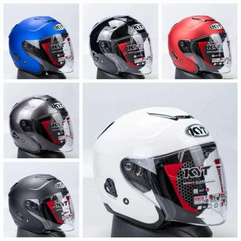 Helm kyt kyoto original 100% SNI-DOT termurah(BISA cod)-Helm KYOTO Paket Ganteng Spoiler Original Sni-KYT KYOTO R SOLID WHITE-