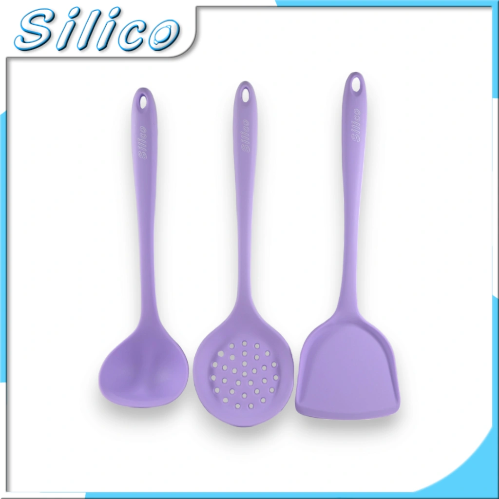 Silico Spatula Set Full Silikon Warna Ungu 3 In 1