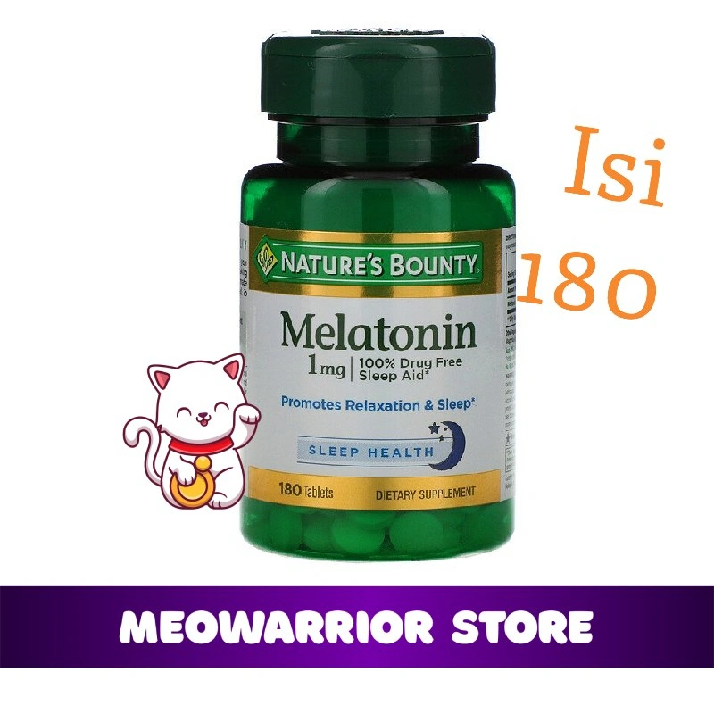 Natures Bounty Melatonin 1 mg 180 tablet nature tidur nyenyak