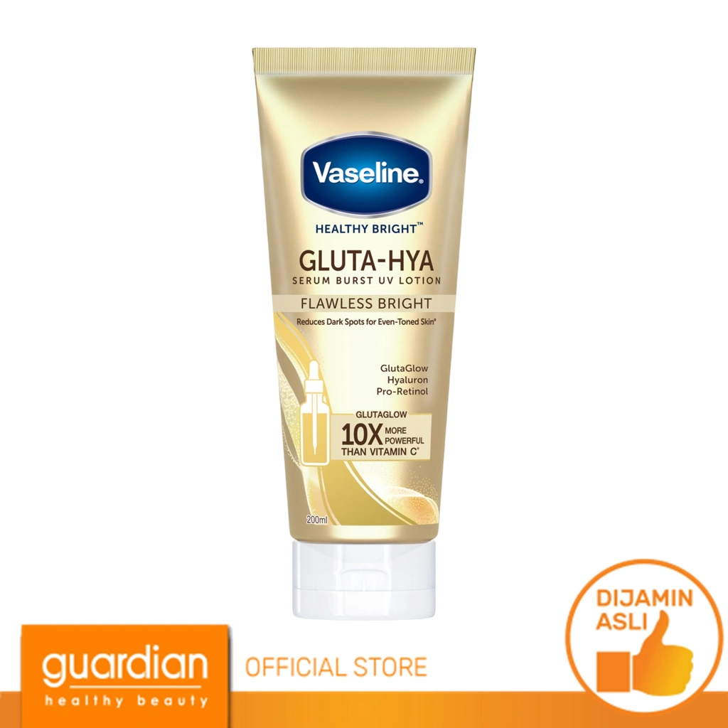 Vaseline Healthy Bright​ Gluta-Hyaluron Niacinamide Serum Burst UV Lotion Flawless Bright 200ml