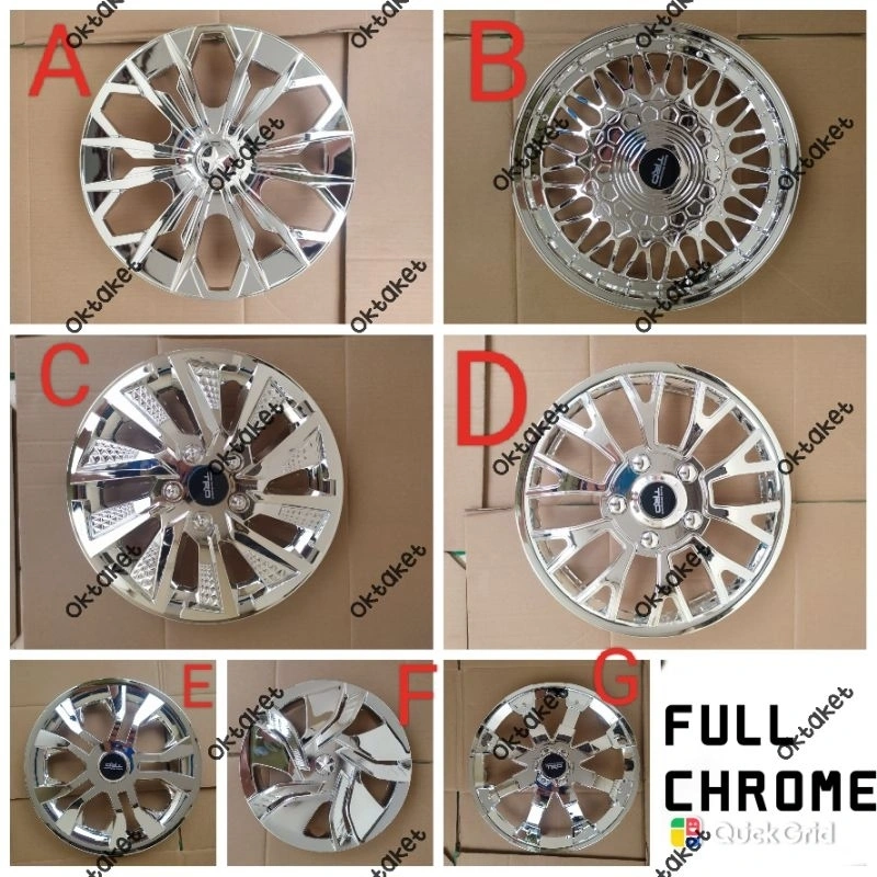 Dop velg ring 13 & 14 Full CHrome  mobil universal calya sigra Avanza Xenia Veloz Agya Ayla Gran Max Luxio Kijang Vios Carry