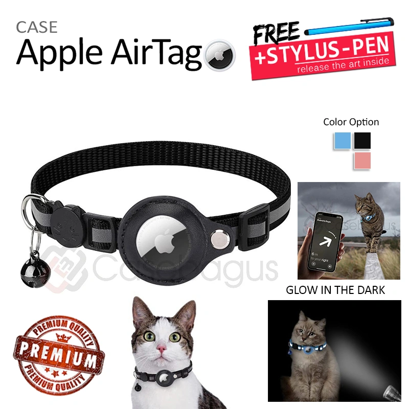 Apple Airtag - Stripe Collar Case Kalung Anjing Kucing