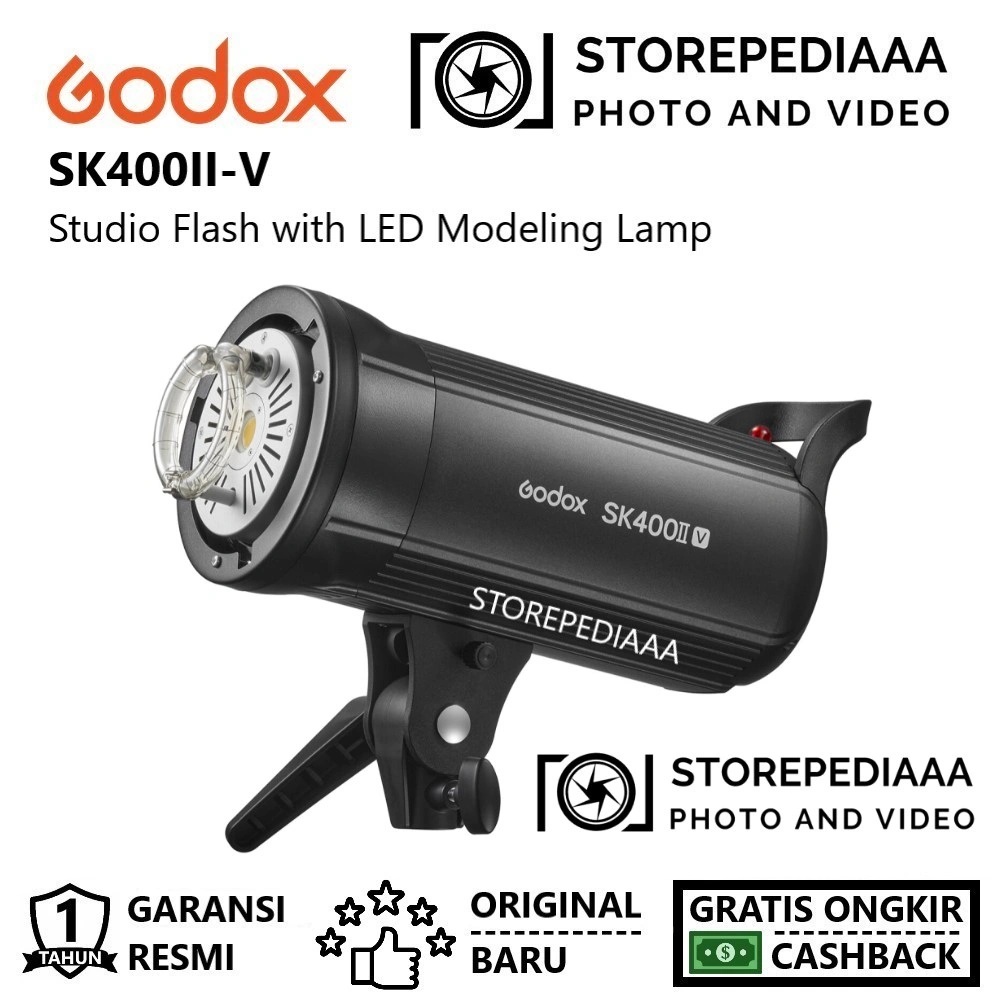 Godox SK400II-V Studio Flash with LED Modeling Lamp SK 400 II SK400 II SK400IIV