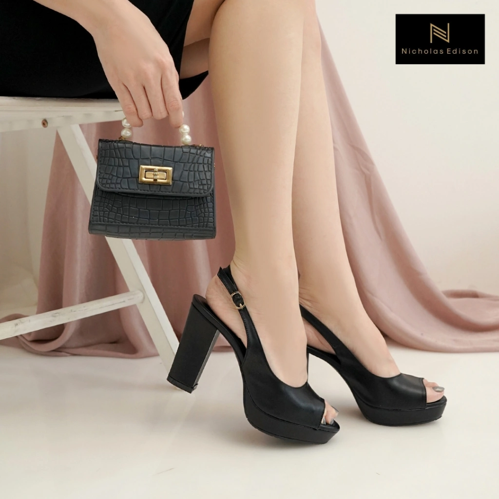 Nicholas Edison Heel Leah Sandal Platform Block Heels Terbaru