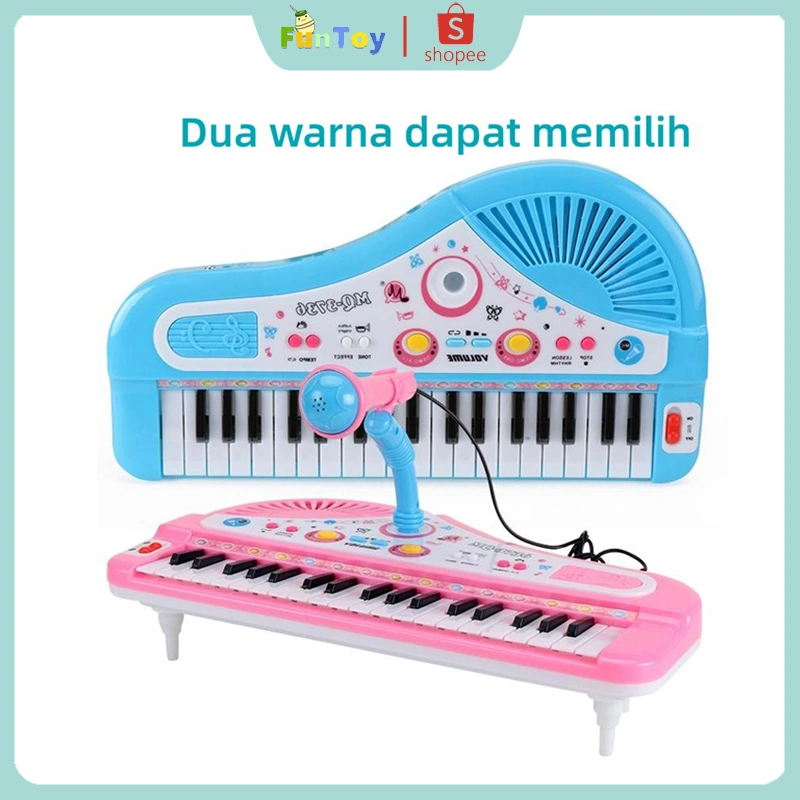 FUNTOY 37 Kunc Little Musician Piano MIC Keyboard Elektronik Mini Dengan Mikrofon Anak Alat Musik Edukasi Anak Mainan