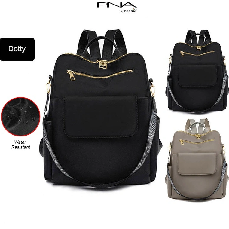 Peonia PNA DOTTY Water Resistant tas ransel wanita import korea style Punggung Kantor Kerja Sekolah Kuliah Outdoor Trendy Fashion Style Travel Haji Umroh Casual Backpack Anak Remaja Perempuan Selempang Cewek Bag