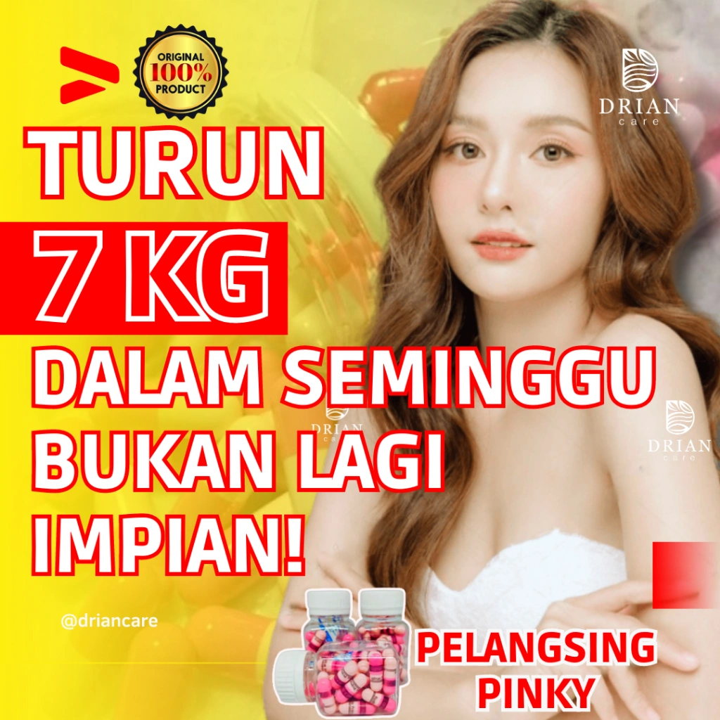 Pinky Obat Diet Penurun Berat Badan Ampuh Dalam 1 Minggu 1-16 Kg Pil Diet Super Strong Ori 100% Obat Pelangsing Herbal Jamu Susut Perut Kalimantan Supplement Diet Peluntur Lemak Perut Buncit Kapsul Pelangsing Badan Cepat Dan Ampuh Bpom Tanpa Olahraga