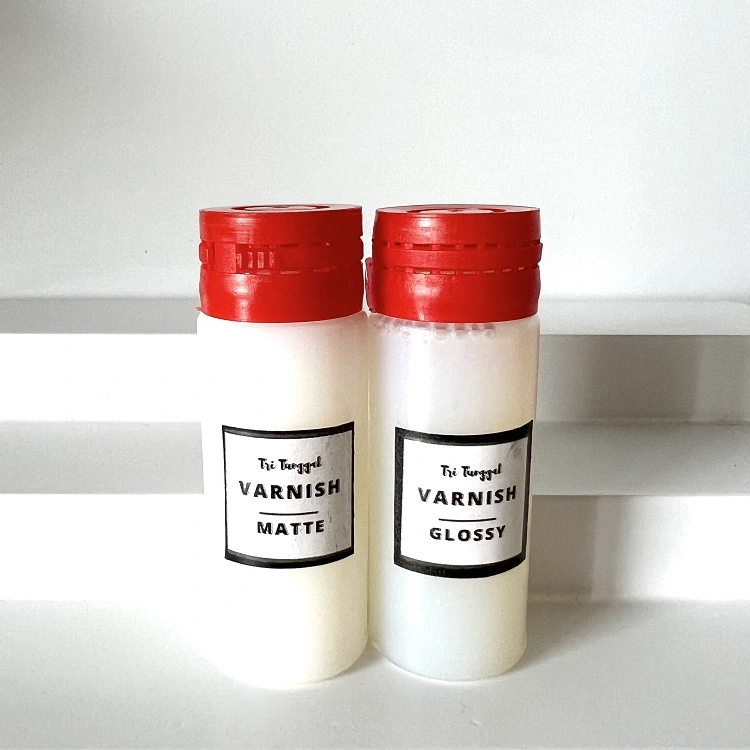 Finishing Clay VARNISH GLOSSY MATTE/DOFF Decoupage Kerajinan Tidak Berwarna Kuning Non Yellowing Coating Tas Tanah Liat Clutch Kaca Kanvas Botol Gerabah Tidak Mengandung Bahan Berbahaya Shopping Arena Malang