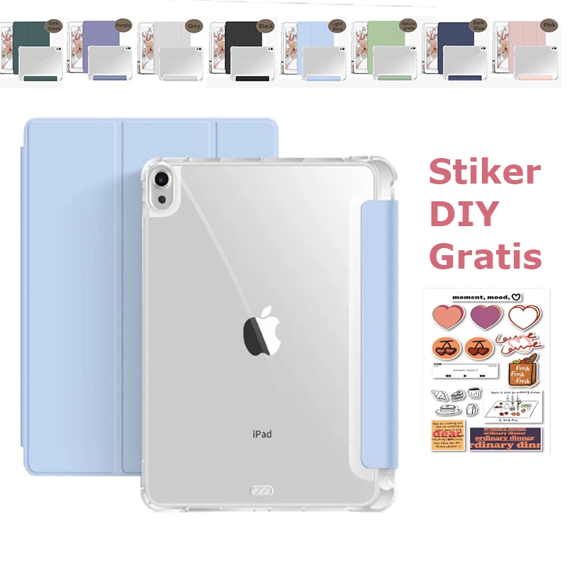 Casing ipad 10.2 inch iPad 9 7th 8th Gen Protective Cover M1 Case iPad Pro 11 2021 2020 Pencil Holder Transparent Back Shell Magnet Auto Wake Cover for iPad Air5  Air 4 Casing