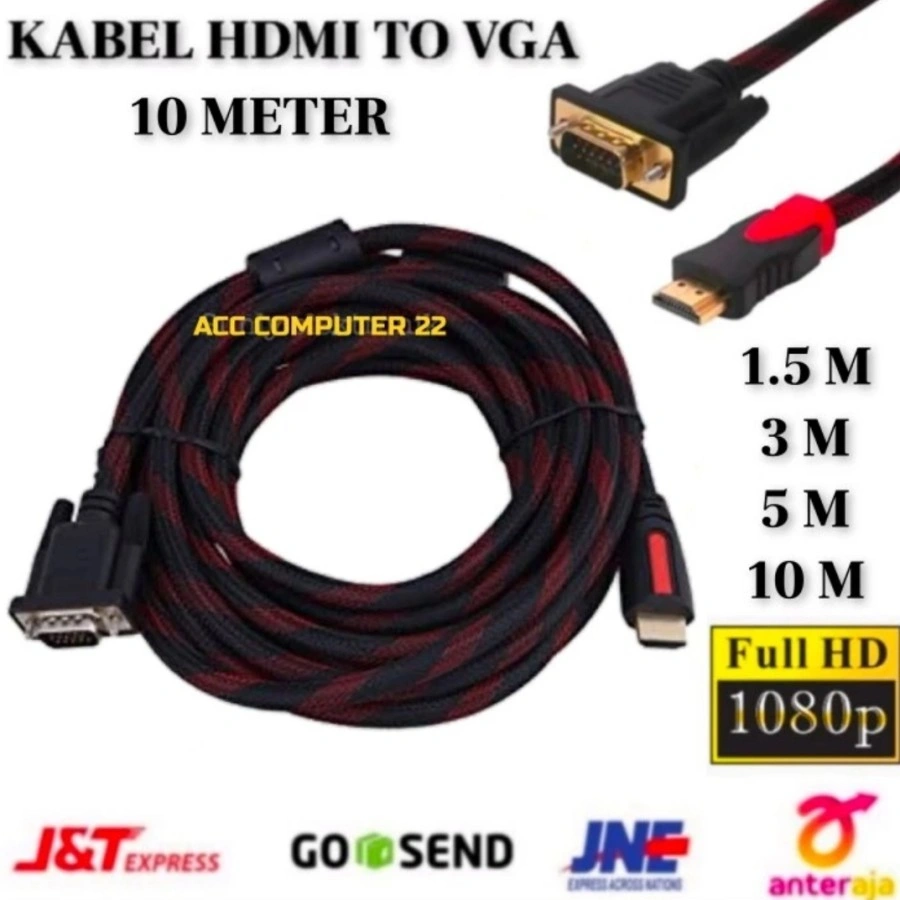kabel hdmi to vga kabel hdmi ke vga 1,5 meter hiqh quality