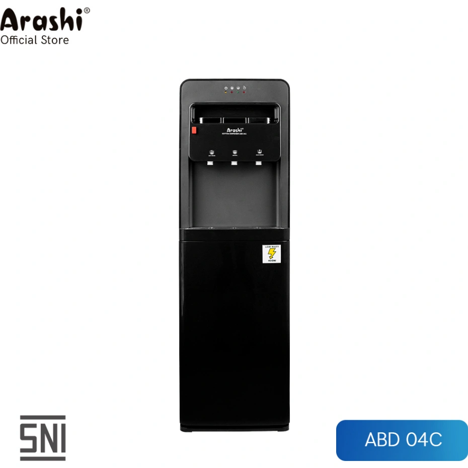 Arashi Dispenser Galon Bawah Low Watt 3 Kran Panas Dingin Normal - ABD04C - FREE ONGKIR Jabodetabek
