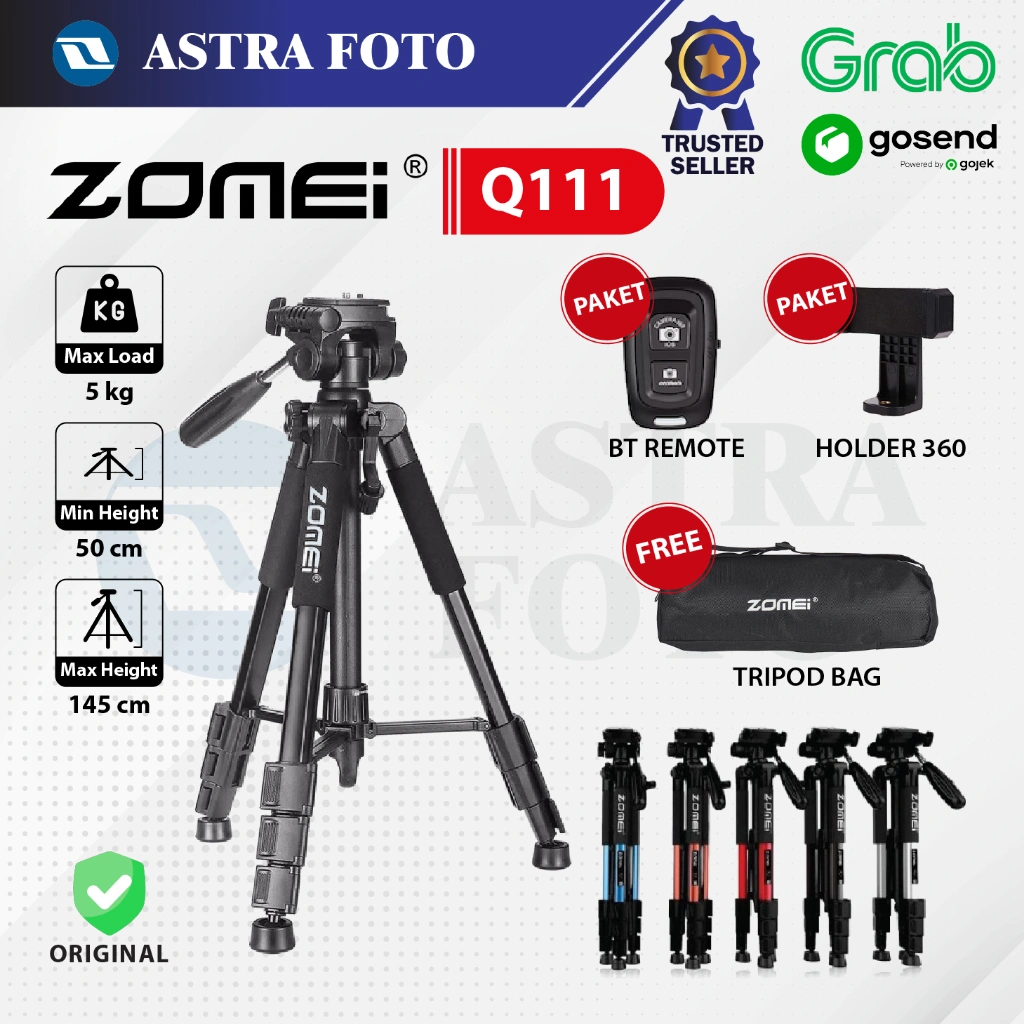 ZOMEI Q111 PROFESIONAL VIDEO TRIPOD KAMERA & HANDPHONE - Q 111 PANHEAD