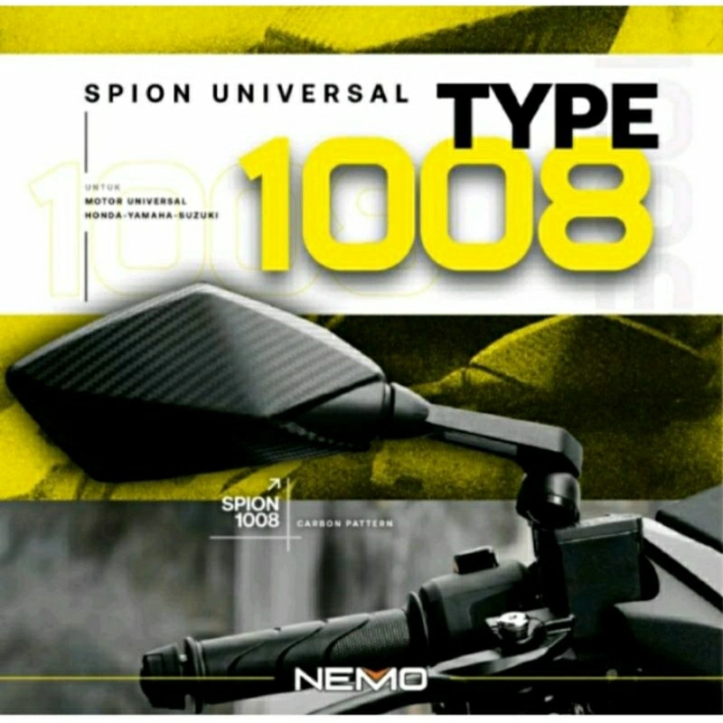 Spion ducati Nemo 1007 1008 kaca bening  Motor Sepeda Listrik Nmax Aerox Pcx Adv Vario 125 150 beat scoopy mio soul dll