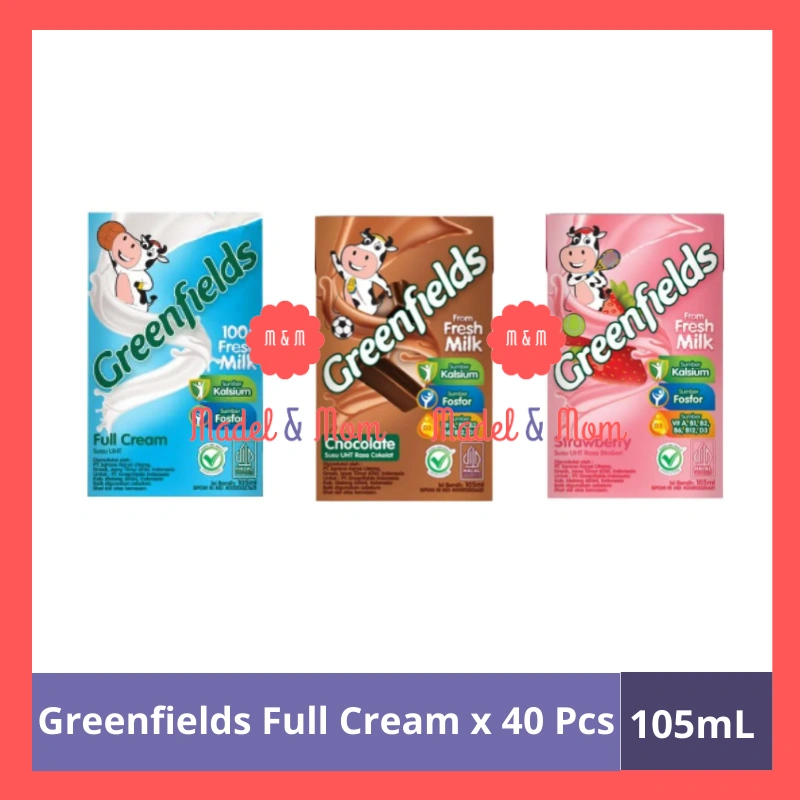 Susu Greenfields UHT 105 mL X 40pcs All Varian Gojek Grab Only