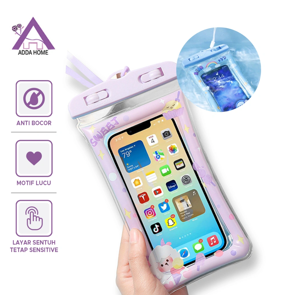 Sarung Pelindung Hp Anti Air Untuk Berenang Waterproof Handphone Case Desain Unik Korea