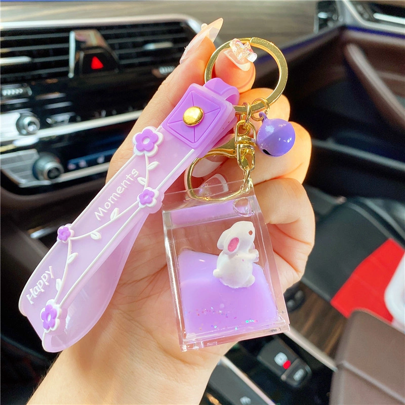Gantungan kunci glitter cair kunci mobil/ Key chain  lucu/gantungan kunci lucu unicorn/kelinci/StellaLou/gantungan kunci mobil motor kunci rumah