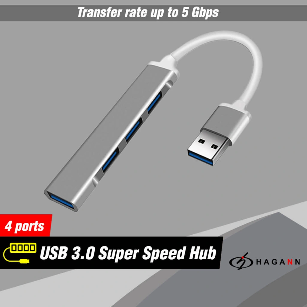 USB 3.0 Hub 4 Port High Speed / USB Hub Adaptor 4 Slot Data Splitter USB3.0