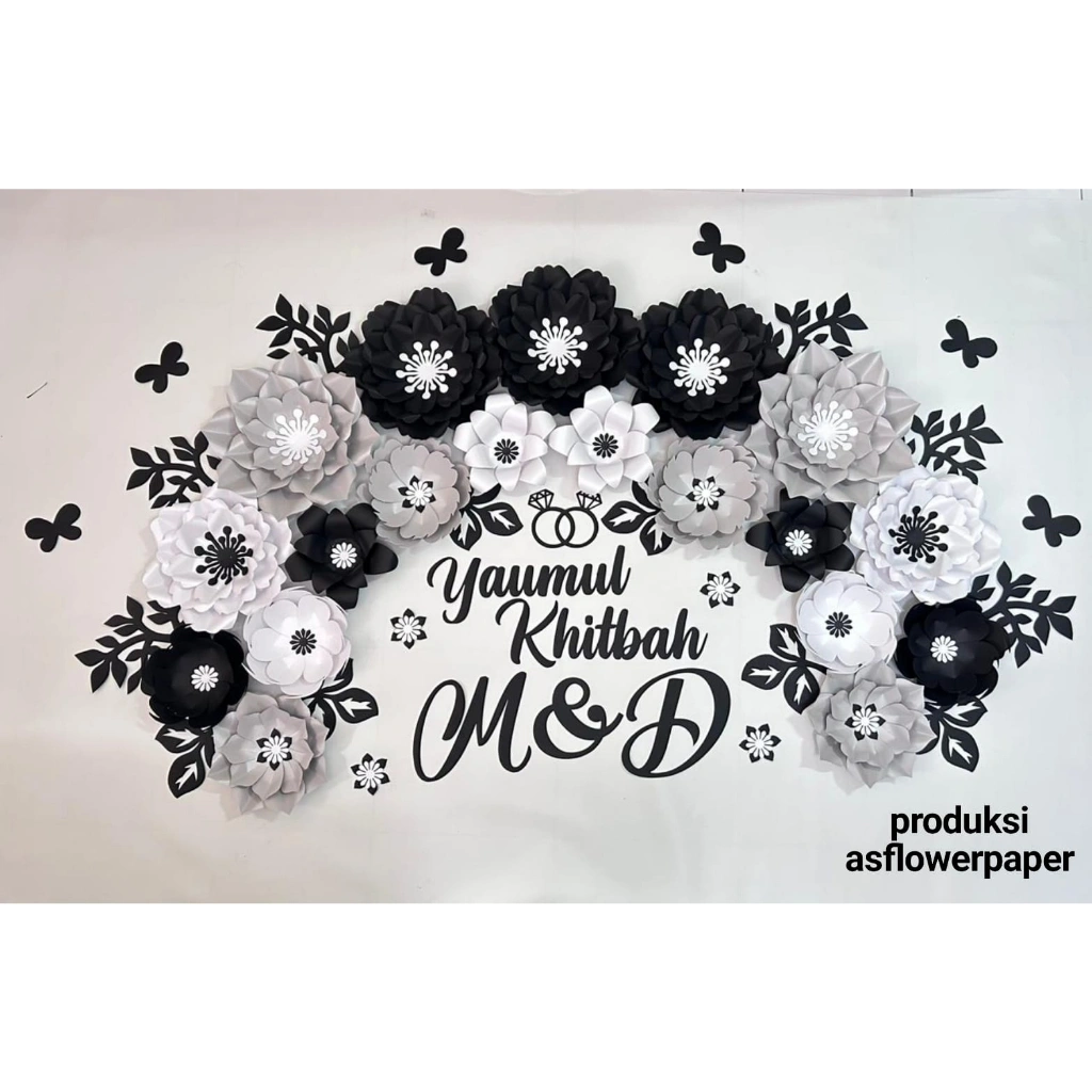 Paper flower Backdrop Lamaran/tunangan/wedding/khitan/tasyakuran T19