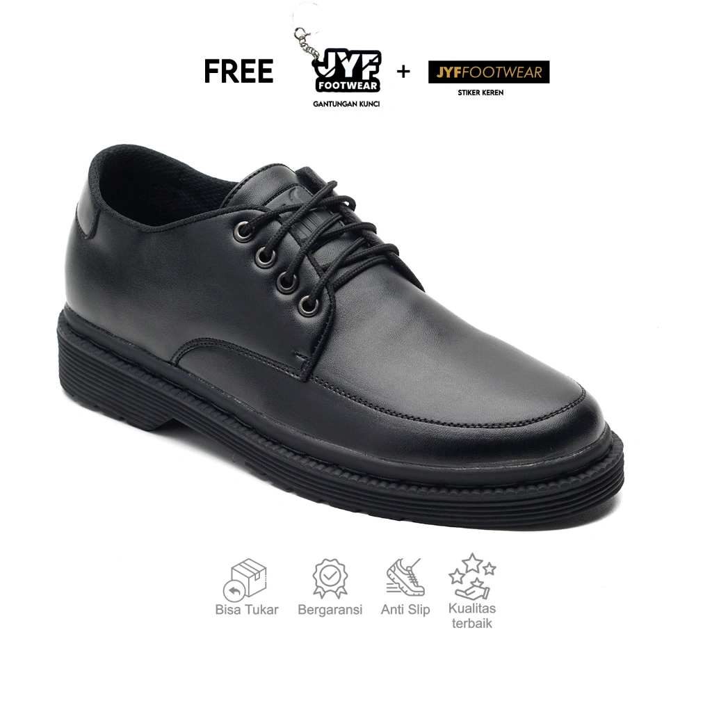 JYF - Hero Black Sepatu Oxford Pria Formal Kantor Kerja Kuliah Kondangan Pantofel